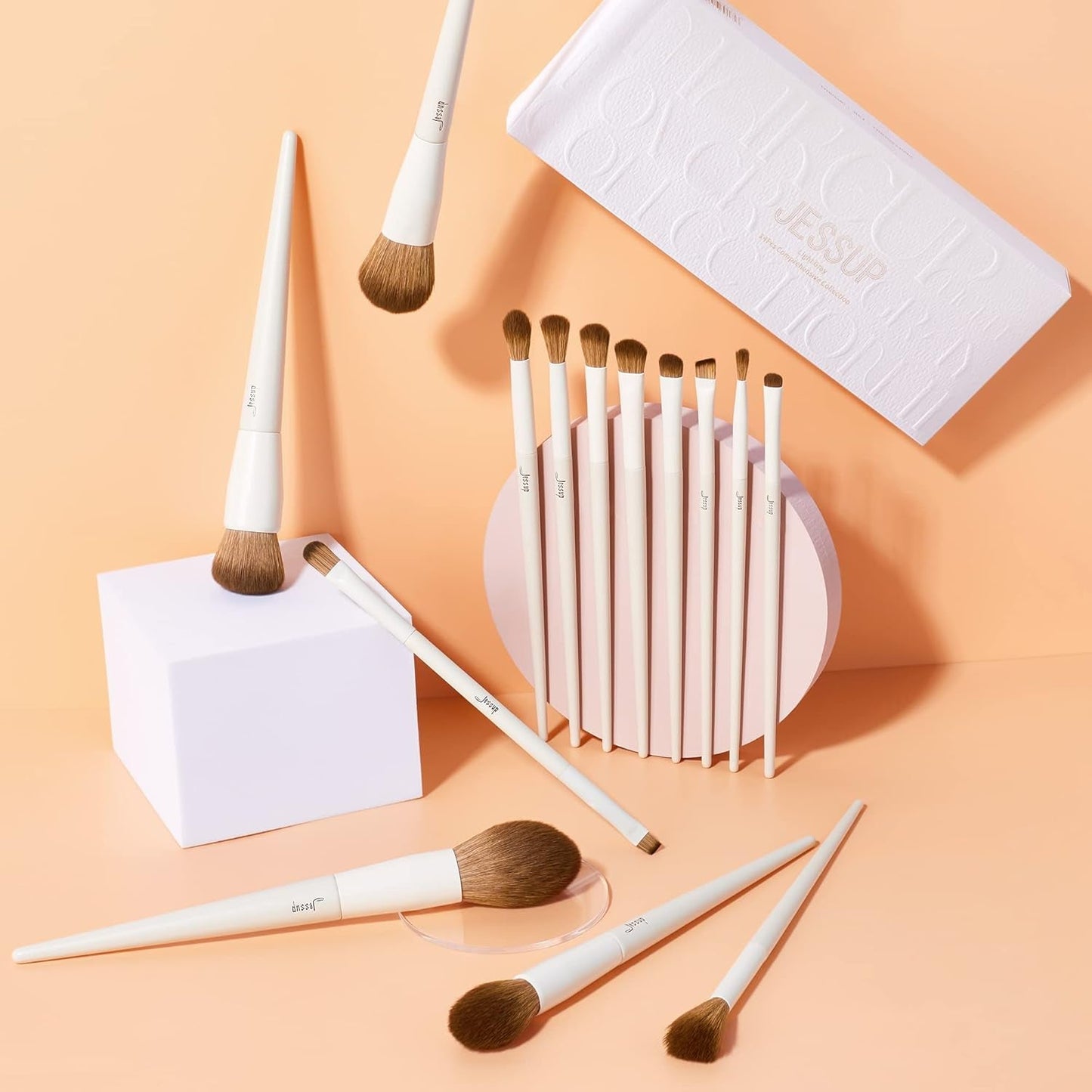 14-Piece Makeup Brush Set Jessup Pinselset Makeup Pinsel Make up Pinsel Set 14 Stück Schminkpinsel Kosmetikpinsel Gesichtspinsel Augenpinsel Lidschattenpinsel Puderpinsel Foundation Highlight Concealer Pinsel T329