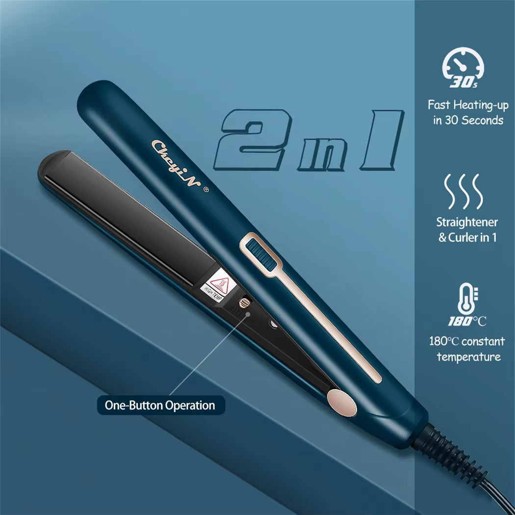 -1 hair iron Mini Hair Flat Iron 2 in 1 Hair Straightener and Curler Portable Straightening Iron Constant Temperature