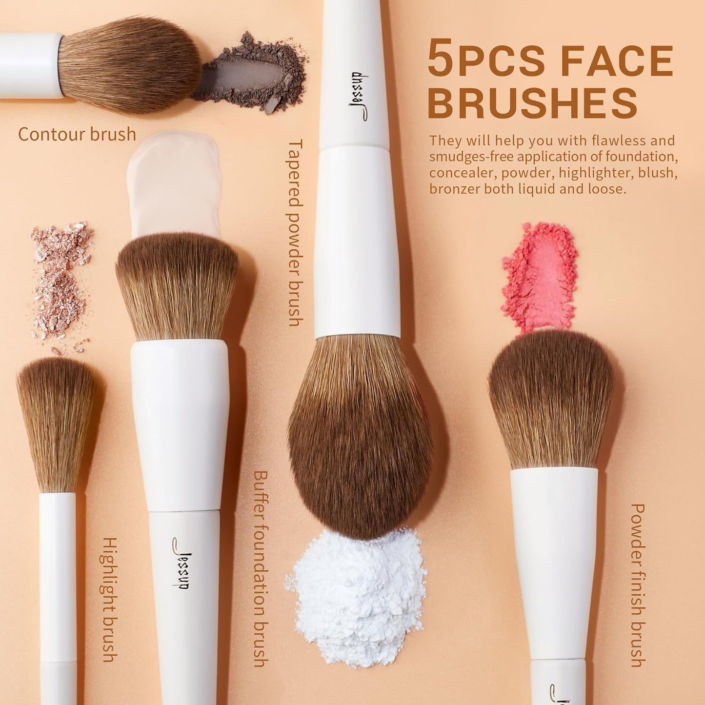 14-Piece Makeup Brush Set Jessup Pinselset Makeup Pinsel Make up Pinsel Set 14 Stück Schminkpinsel Kosmetikpinsel Gesichtspinsel Augenpinsel Lidschattenpinsel Puderpinsel Foundation Highlight Concealer Pinsel T329
