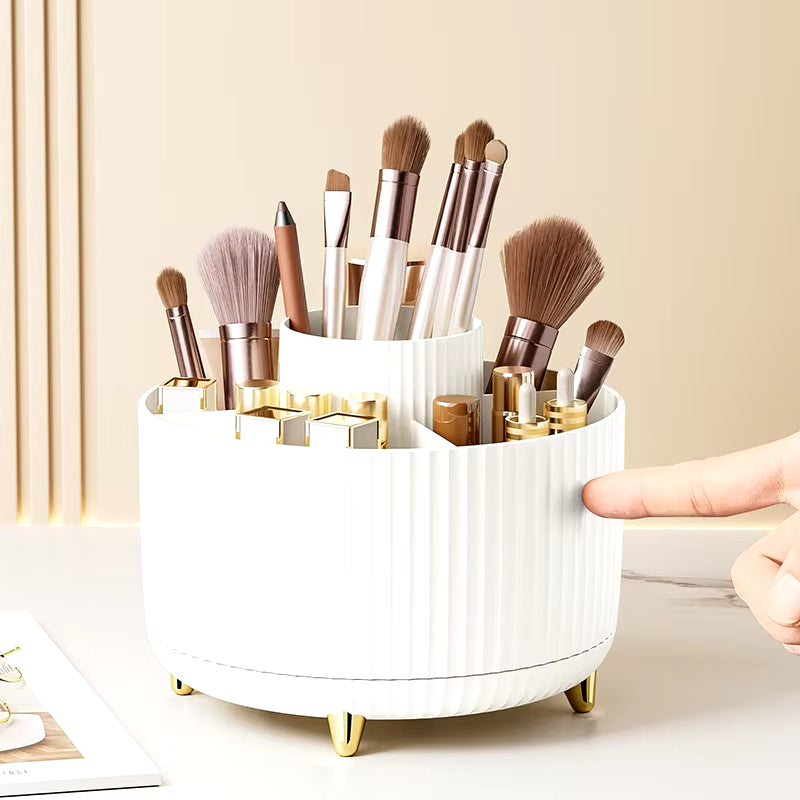 360° Rotating Makeup Brush Holder Cosmetic Brush Holder Large Capacity Lipstick Makeup Brush Pen Eyebrow Pen Jewelry Container