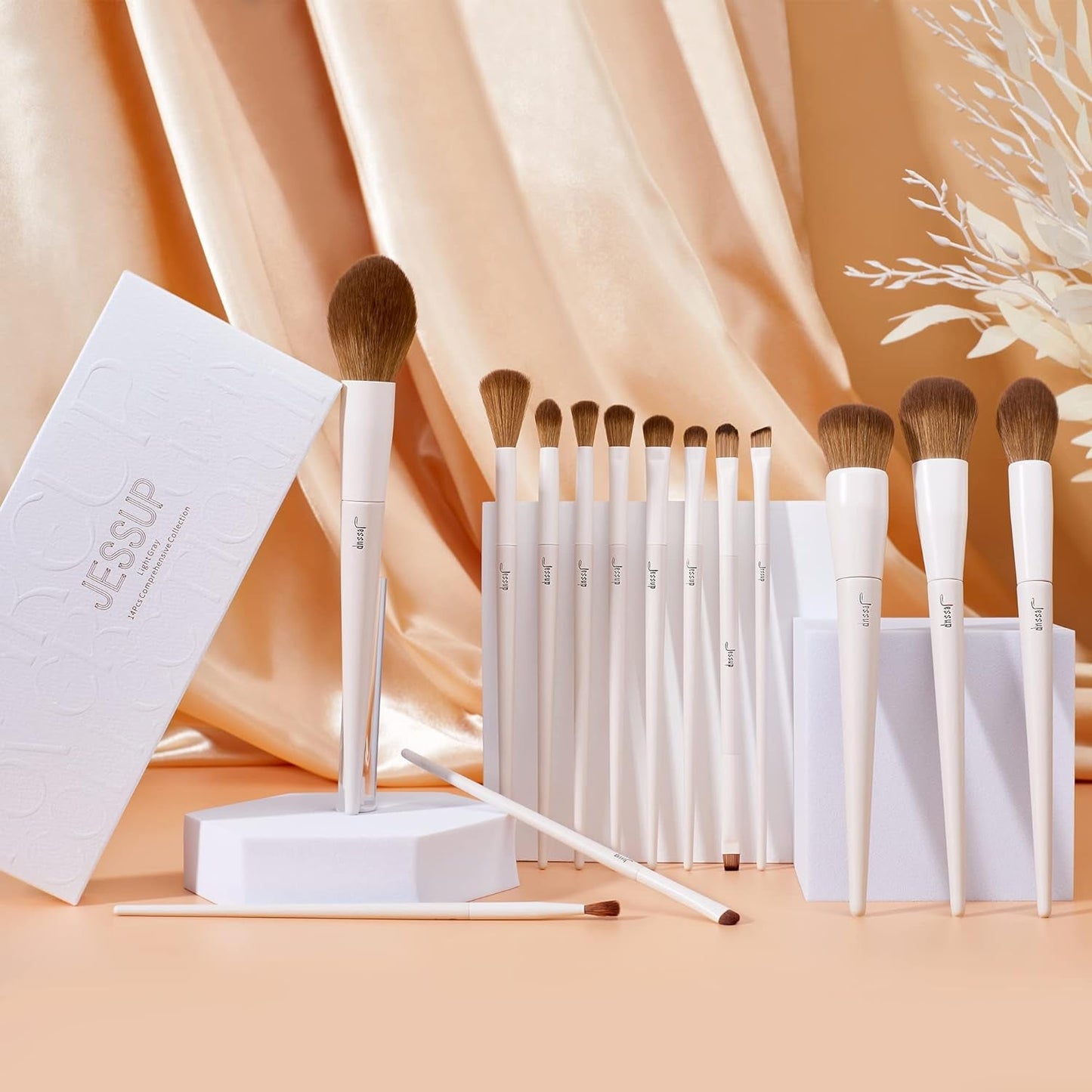 14-Piece Makeup Brush Set Jessup Pinselset Makeup Pinsel Make up Pinsel Set 14 Stück Schminkpinsel Kosmetikpinsel Gesichtspinsel Augenpinsel Lidschattenpinsel Puderpinsel Foundation Highlight Concealer Pinsel T329
