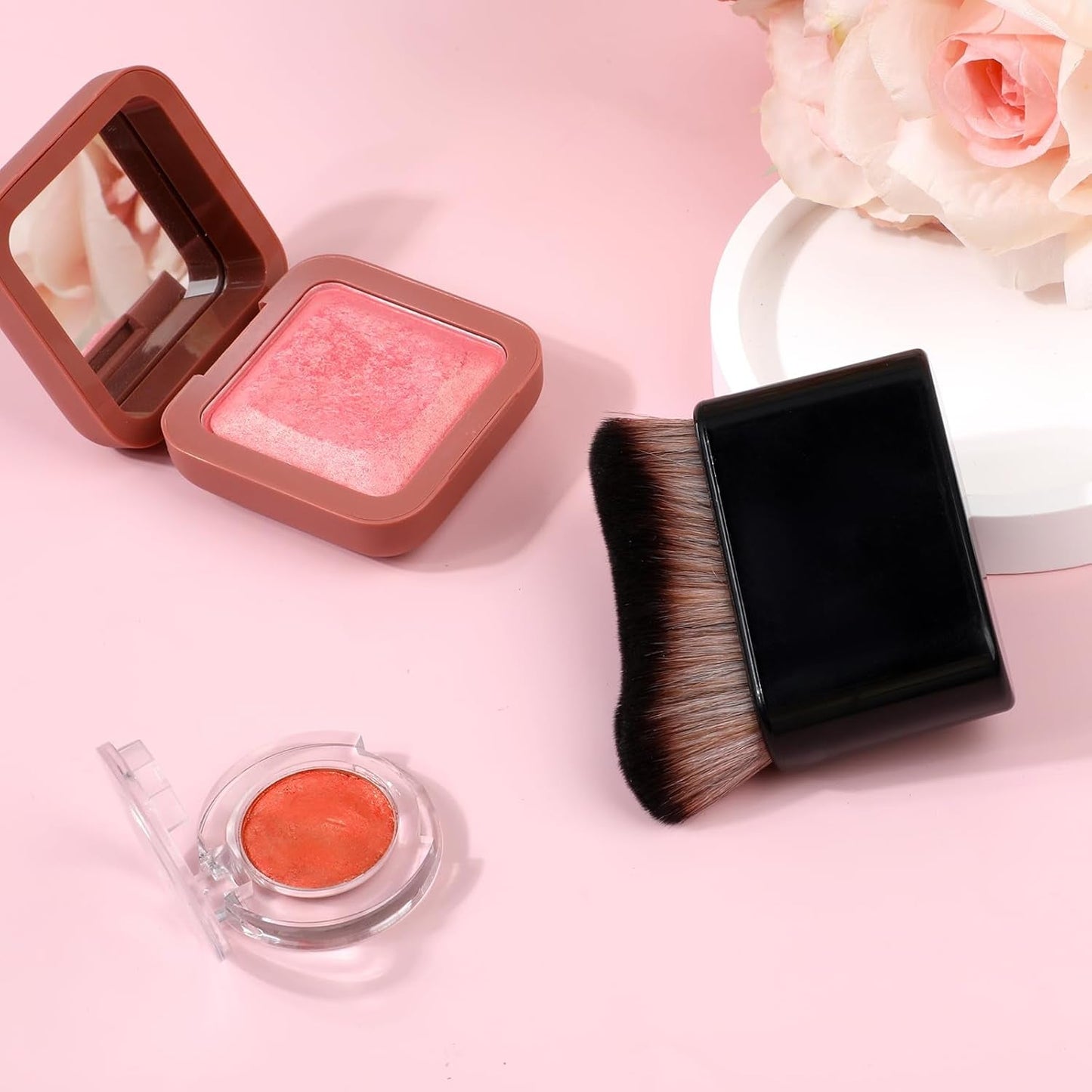 Multifunctional Foundation Brush Bräunungspinsel,Foundation Pinsel Make-Up Pinsel Multifunktionaler Körperpinsel Handheld Makeup Pinsel Wave Applikator Pinsel Multifunktionaler Soft Pinsel Für Flüssigkeit Concealer(Schwarz)