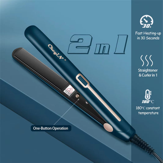 -1 hair iron Mini Hair Flat Iron 2 in 1 Hair Straightener and Curler Portable Straightening Iron Constant Temperature