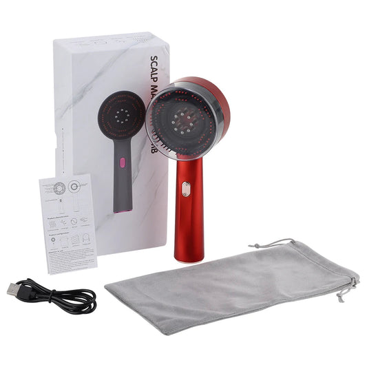 Electric Scalp Massage Comb Electric Massage Comb Vibration Red Light Therapy Hair Growth Massage Scalp Brush anti Hair Loss Liquid Oil Applicator Hair Care