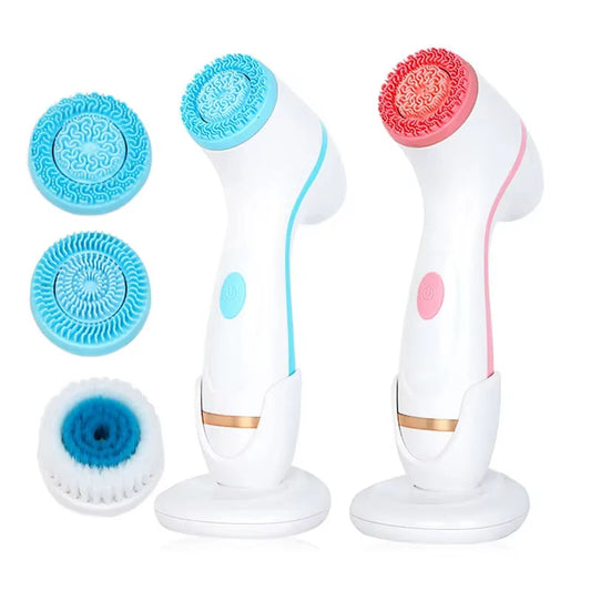 -1 Cleansing BrushUltrasonic Cleaner Cleansing Brush 3 in 1 Face Tool Massagers Sonic Rotating Cleansing Brush Galvanic Remove Blackheads