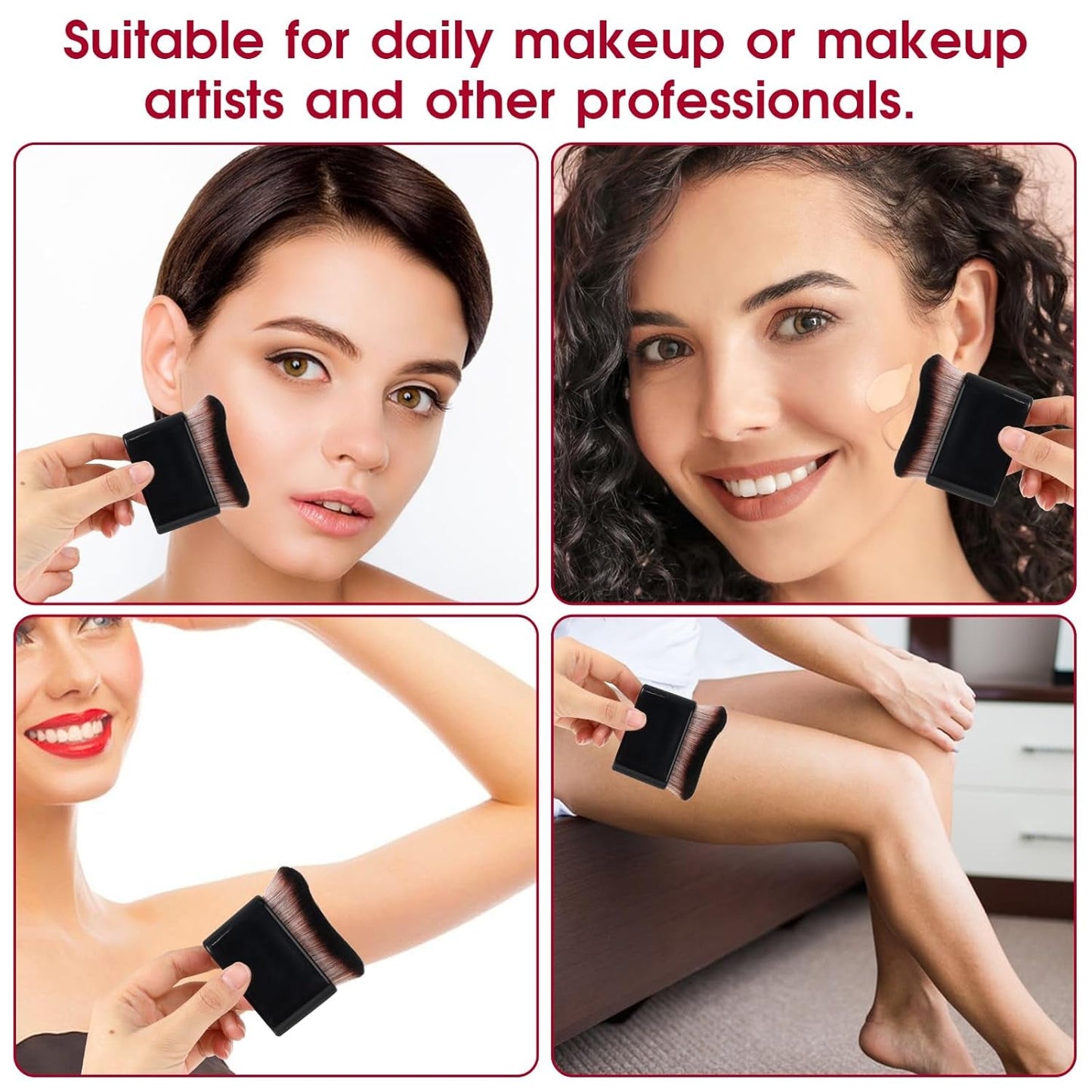 Multifunctional Foundation Brush Bräunungspinsel,Foundation Pinsel Make-Up Pinsel Multifunktionaler Körperpinsel Handheld Makeup Pinsel Wave Applikator Pinsel Multifunktionaler Soft Pinsel Für Flüssigkeit Concealer(Schwarz)