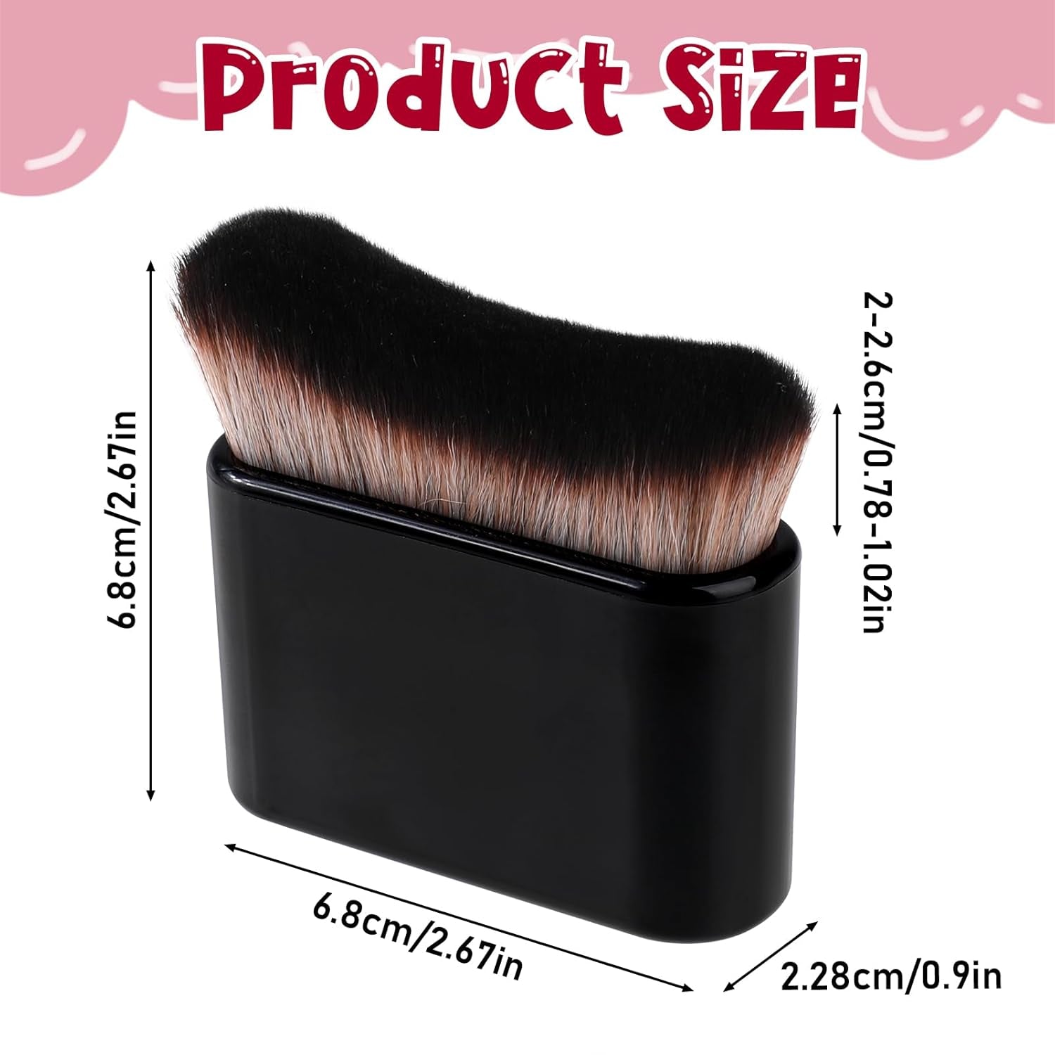 Multifunctional Foundation Brush Bräunungspinsel,Foundation Pinsel Make-Up Pinsel Multifunktionaler Körperpinsel Handheld Makeup Pinsel Wave Applikator Pinsel Multifunktionaler Soft Pinsel Für Flüssigkeit Concealer(Schwarz)