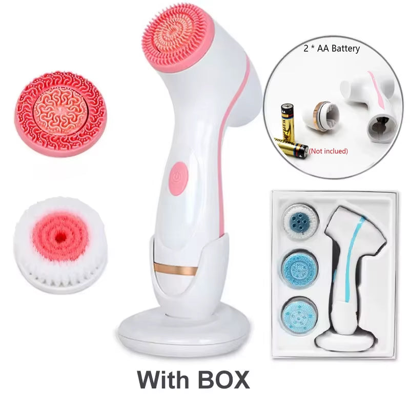 -1 Cleansing Brush Ultrasonic Cleaner Cleansing Brush 3 in 1 Face Tool Massagers Sonic Rotating Cleansing Brush Galvanic Remove Blackheads