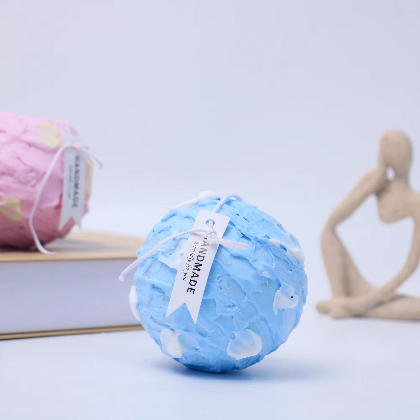 Custom Home Decor Handmade Creative Ball Shape Rotating Spiral Candle Aromatherapy Soy Wax Scented Candles