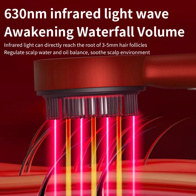 Electric Massage Comb Vibration Red Light Therapy Hair Growth Massage Scalp Brush anti Hair Loss Liquid Oil Applicator Hair Care