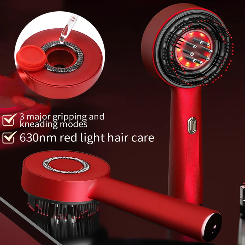 Electric Massage Comb Vibration Red Light Therapy Hair Growth Massage Scalp Brush anti Hair Loss Liquid Oil Applicator Hair Care