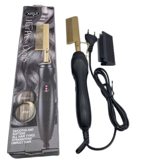 2 In1 Hot Comb Hair Straightener -1 Hot Comb Hair Straightener Electric Heating Comb Wet Dry Hair Iron Straightening Brush Hair Styling Tool