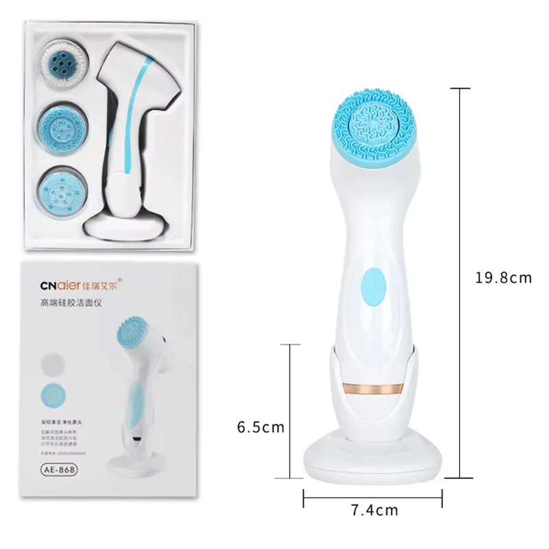-1 Cleansing Brush Ultrasonic Cleaner Cleansing Brush 3 in 1 Face Tool Massagers Sonic Rotating Cleansing Brush Galvanic Remove Blackheads