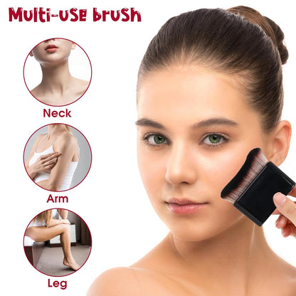Multifunctional Foundation Brush Bräunungspinsel,Foundation Pinsel Make-Up Pinsel Multifunktionaler Körperpinsel Handheld Makeup Pinsel Wave Applikator Pinsel Multifunktionaler Soft Pinsel Für Flüssigkeit Concealer(Schwarz)