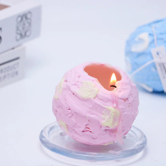 Custom Home Decor Handmade Creative Ball Shape Rotating Spiral Candle Aromatherapy Soy Wax Scented Candles